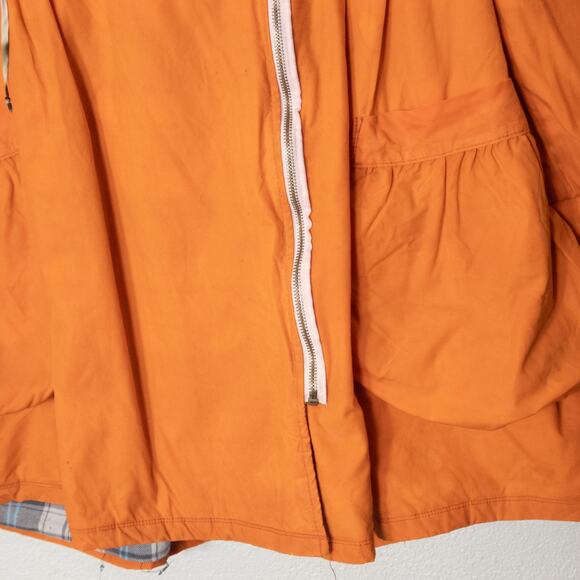 Rebe Hooded Utility Jacket Women's Orange Plaid Size Large Outdoor Gorpcore - Picture 8 of 13